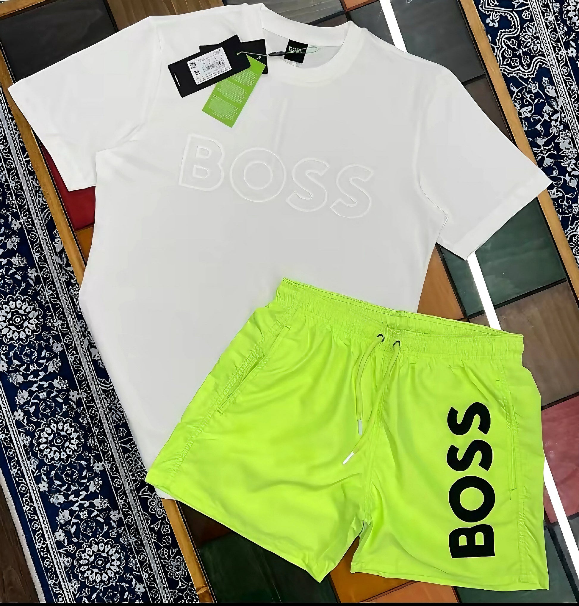 Boss set white/neon