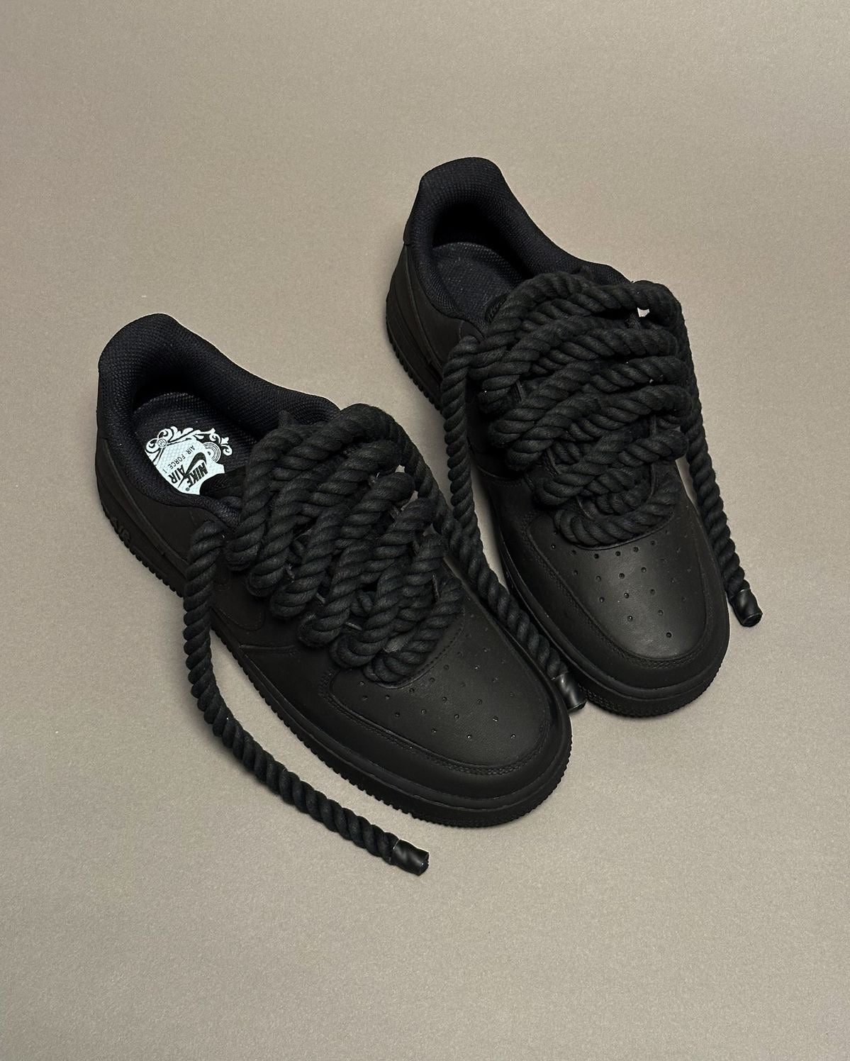 Black Laced Rope AF1’s